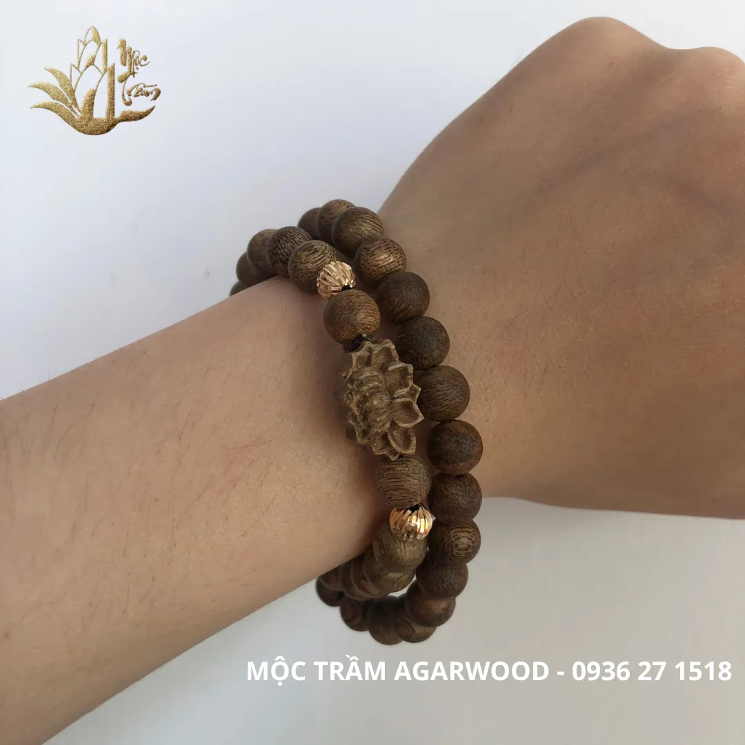 Natural Vietnamese Agarwood Double Wrap Bracelet – 8mm Kien Toc Oud Beads (Khanh Hoa)&nbsp;